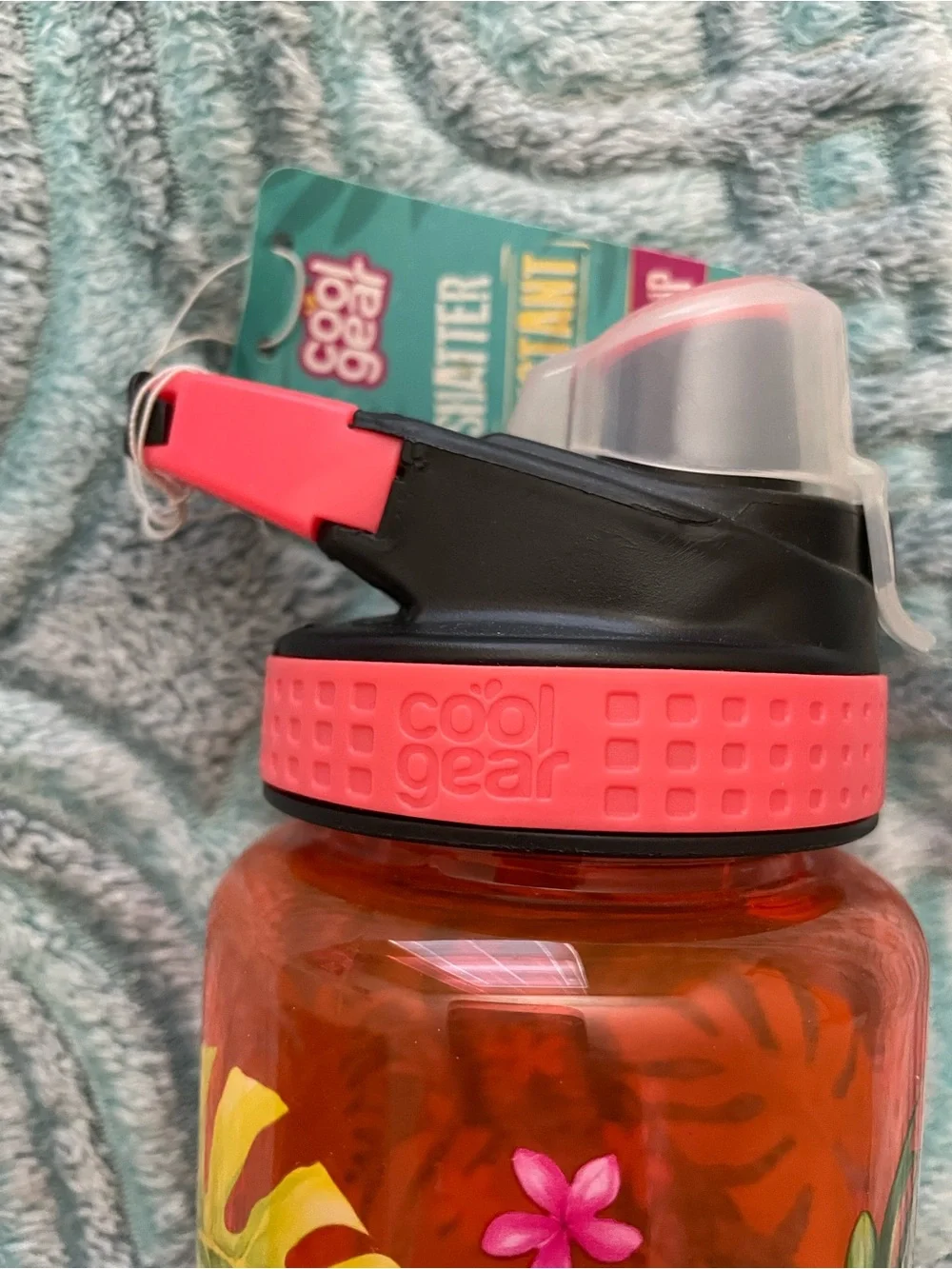 Cool Gear Orange Pineapple Print Water Bottle with Straw Lid